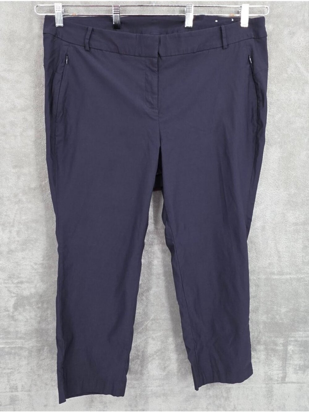 Lane Bryant Cropped Ankle Pants 24 P Dark Navy Blue Work Dress Stretch Corpcore